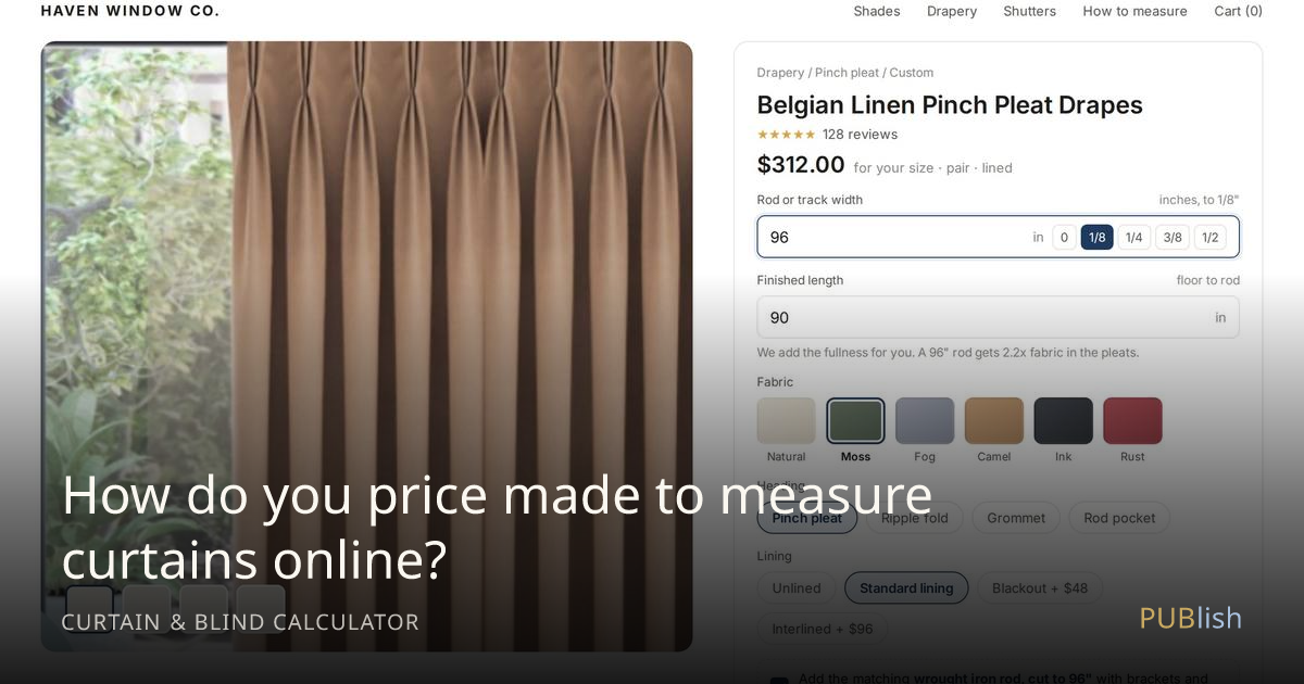 How do you price made to measure curtains online?