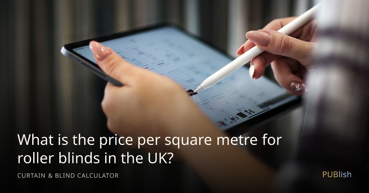 What is the price per square metre for roller blinds in the UK?
